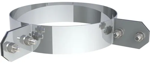 Jeremias DW-ECO 2.0 Edelstahl Abgassystem 130mm mit 2-Punkt Abspannschelle - Doppelwandiges Edelstahl-Abgassystem mit 25 mm Wärmedämmung, geeignet für verschiedene Regelfeuerstätten. CE-zertifiziert und ideal für Außenwandmontage, inklusive sicherer 2-Punkt-Abspannschelle.