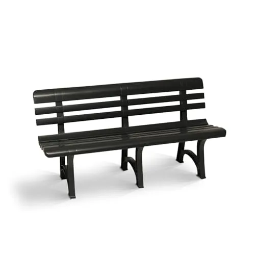 BICA Gartenbank Olimpia anthrazit - Wetterfest und Ergonomisch - Bänke für Garten und Outdoor. Ergonomisch geformte Rücken- und Sitzfläche bieten höchsten Komfort. Wetterfest und pflegeleicht, ideal für ganzjährige Nutzung im Freien.