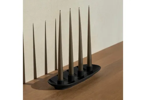 blomus Dekoobjekt Kerzenhalter VELA oval für 4 Kerzen als Adventskranz in schwarz