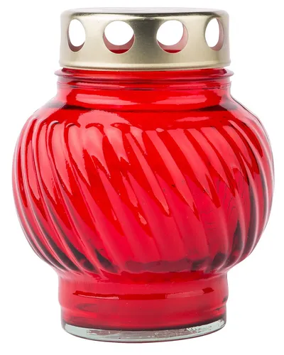 Glasgrablicht GL21 rot mit Paraffinkerze