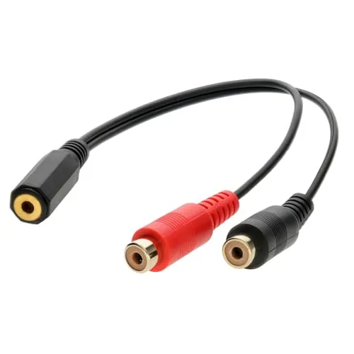 kenable Vergoldeten 3,5 mm Stereo Klinkenstecker Buchse Zum 2 x Cinch Chinch Buchsen Adapter Kabel Kurzes