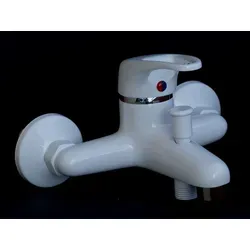 Wannenarmatur Badewannen Bad Armatur Weiss - Hochwertige Wannenbatterie von Wagner, weißer Messingkörper, geräuscharme Kartusche, einfach zu montieren und ideal für Durchlauferhitzer.