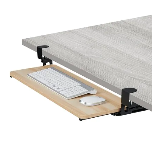 relaxdays Schreibtischaufsatz mit Ausziehbarer Tastaturablage