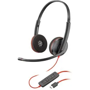 Poly Blackwire C3220 - USB-C/A Headset mit ANC - Headset für PC, Mobiltelefon und Tablet-PC, UC-zertifiziert mit aktiver Geräuschunterdrückung für ein herausragendes Klangerlebnis.