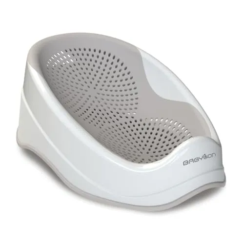 BABYLON Dolphin Baby Badewannensitz 0-6 Monate, Antirutsch, Grau