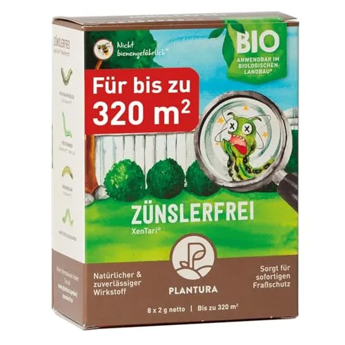 Plantura Xentari Raupenfrei & Zünslerfrei gegen Buchsbaumzünsler & Schadraupen, extrem wirksames & biologisches Spritzmittel, Nicht bienengefährlich, 8 x 2g Portionsbeutel