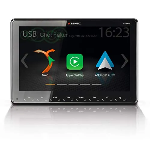 ZENEC Z-N965: 1-Din Autoradio mit 9“ Touchscreen - Armaturenbrett-Einbau-Videogeräte, top ausgestattet mit DAB+, Apple CarPlay und Android Auto für nahtlose Smartphone-Integration und erstklassigen Digitalradioempfang.