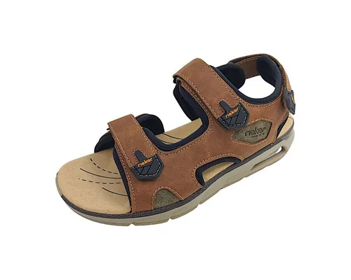 RIEKER Trekkingsandale für Herren, Gr. 43 - Wanderschuhe aus Lederimitat und Textil, ideal für Outdoor-Abenteuer mit praktischem Klettverschluss für optimalen Halt.