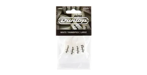 DUNLOP 9003P White Thumbpicks, Player`s Pack, 4 pcs., white plastic, large