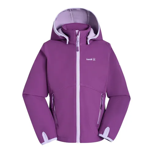 Kamik Softshelljacke Faye violett für Mädchen, Größe 110 - Leichte, wasserabweisende Softshelljacke Faye von Kamik in frischem Violett. Ideal für aktive Kids, mit atmungsaktiver DriDefense-Membran und coolem Muster bei Kontakt mit Flüssigkeit.