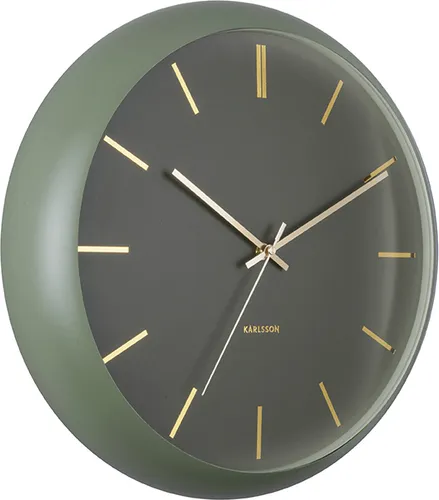 Karlsson KA5840GR Wanduhr - Moderne Wanduhren in elegantem Grün, mit präzisem Quarzwerk und ansprechendem Runddesign – ideal für stilvolle Wohnräume.