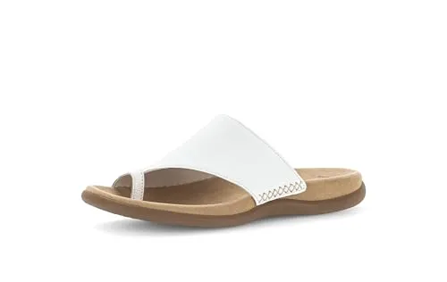 Gabor 03-700 Damen Pantoletten Zehentrenner in Weiß - Größe 42 - Stylische Sandalen von Gabor aus hochwertigem Glattleder, ideal für den Sommer. Das vorgeformte Fußbett sorgt für hohen Tragekomfort und eine perfekte Passform.