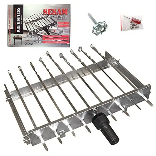 Produktbild Olymp Grillspieß Spießdreher Mangal Aufsatz Edelstahl Sesam für 9 Spieße