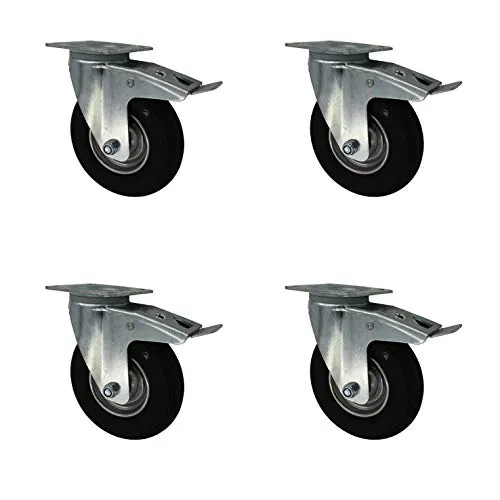 Stück 200 mm Luftbereifte Räder Rollen Transportrollen Lenkrollen Totalstop TK 300 kg 4