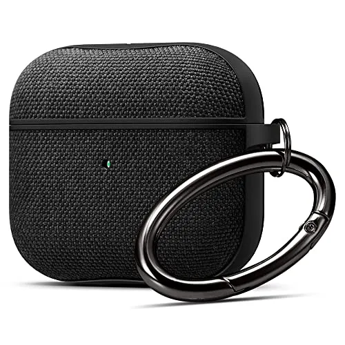 Spigen Urban Fit Hülle Case für Airpods 3 Gen - Schwarz, minimalistisches Design mit hochwertigem Strickstoff und kabellosem Laden