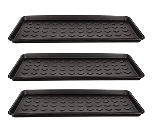 BigDean 3er Set Schuhabtropfschale in schwarz von BigDean