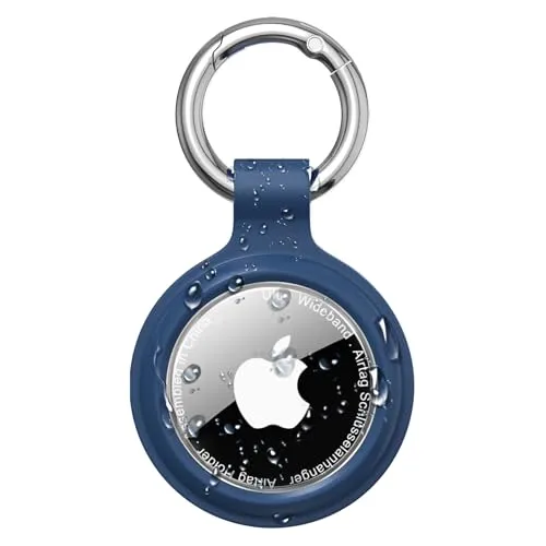 IP67 Hülle für Apple AirTag Schlüsselanhänger, Anhänger für AirTag 1 und 2 | Air Tag Hülle aus Silikon und TPU; IP67-Wasserschutz; Sicherer Halt; AirTag Anhänger für Schlüssel, Koffer; Ohne AirTag
