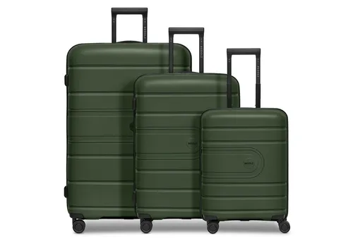 REDOLZ Hartschalen Koffer-Set 3-teilig mit Dehnfalte in grün von Redolz