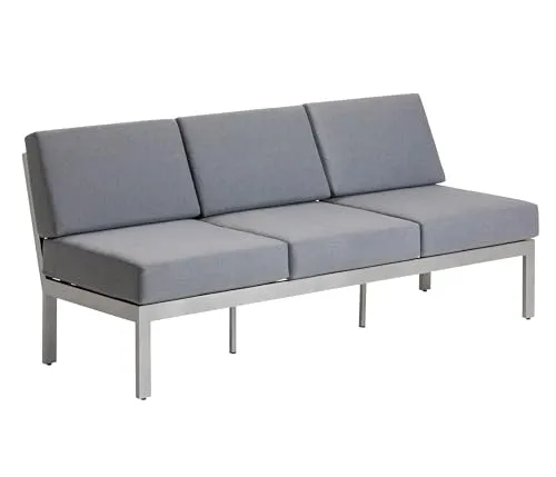 Dehner Loungebank Chicago, 3-Sitzer mit Sitzpolster - Moderne 3-Sitzer Loungebank aus leichtem Aluminium mit strapazierfähiger Polyesterbespannung. Ideal für entspannte Stunden im Freien, bietet sie hohen Sitzkomfort durch besonders dicke Polster und ist witterungsbeständig.