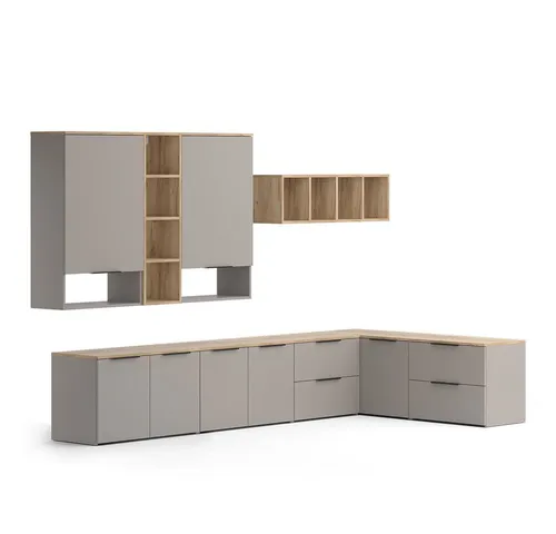 Vicco Wohnwand Wido, Greige/Sonoma, 9 Teile von Vicco