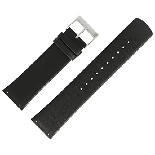 Skagen Uhrenarmband 22mm Leder Schwarz - SKW6104 - Ersatzarmband aus hochwertigem Leder für Skagen Uhren, 22mm Stegbreite. Verschraubte Befestigung sorgt für sicheren Halt. Ideal für Herren, die Stil und Komfort schätzen.