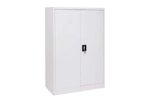 PROREGAL® Aktenschrank Aktenschrank HxBxT 140x90x40cm 2 Türen Metall Weiß Stahlschrank sicher abschließbar und flexibel nutzbar