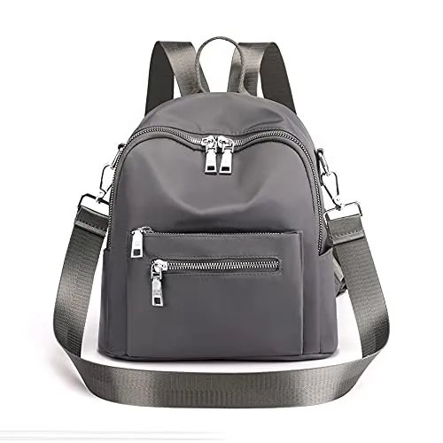 JIANLINST Rucksack Damen Klein Schultertaschen Schulrucksack 2 In 1 Kleinen Wasserdichte Casual Tagesrucksack Daypack Grau