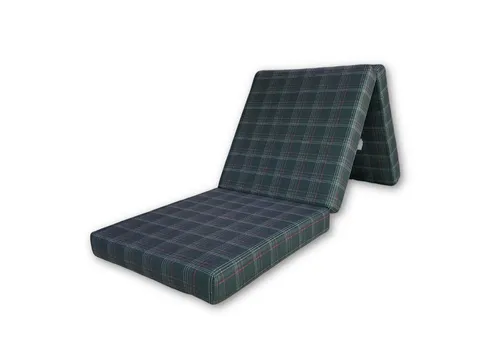 FORTISLINE Klappmatratze VW GTI-Karomuster 195x60x9cm - Matratze für Gäste mit stylischem VW GTI-Karomuster, 9 cm hoch, zusammenklappbar und waschbarer Bezug für einfache Pflege.