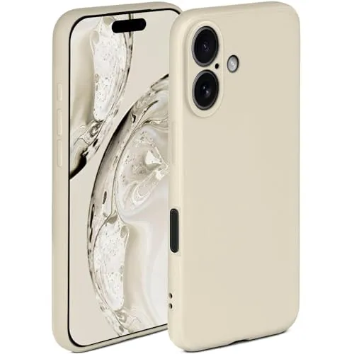 ONEFLOW Soft Case für iPhone 17 Hülle aus Silikon mit Kameraschutz, Silikonhülle mit erhöhtem Schutz fürs Display, Backcover Schutzhülle, weiche Handyhülle, Creme