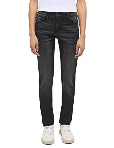 MUSTANG Damen Jeans Hose Crosby Relaxed Slim - Jeans in Relaxed Slim Fit mit mittlerer Bundhöhe, aus leicht elastischer Baumwollmischung für hohen Tragekomfort. Das zeitlose 5-Pocket-Design und die Used-Waschung machen sie zum idealen Begleiter.