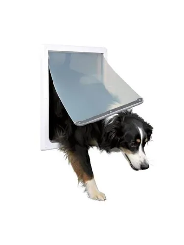 2-Way Dog Flap with Tunnel M-XL: 39 × 45 cm White von Trixie
