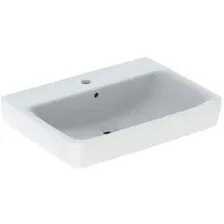 Geberit Renova Plan Waschtisch 501640001 - 65x48cm mit mittigem Hahnloch - Waschbecken mit elegantem Design, inklusive Überlauf und ideal für moderne Badezimmer.
