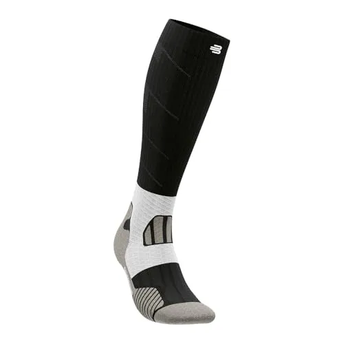 Bauerfeind Trail Run Compression Kompressions-Socken Herren - Schwarz, Größe 42-45 - Herrensocken mit gezielter Kompression für optimale Durchblutung und zusätzlichen Halt bei langen Läufen, ideal für anspruchsvolle Strecken.