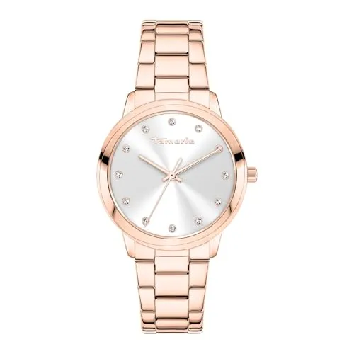 Tamaris Damen Analog Quarz Uhr TT-0155-MQ - Elegante Armbanduhr für Damen mit kratzunempfindlichem Mineralglas und hochwertigem Edelstahlband. Ideal für jeden Anlass und einfaches Wechseln des Bands dank Wechselfederstege.