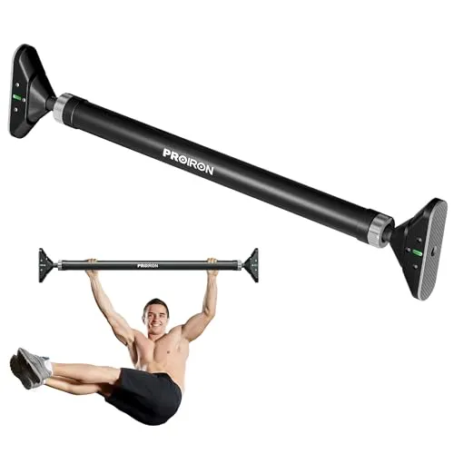 PROIRON Klimmzugstange Türrahmen ohne Schrauben, reckstange tür Ausziehbar 72-97 cm, verstärkt Pull up Bar Door Tragkraft bis 200 Kg, 17x5 cm PVC-Matten, mit Absturzsicherung und Handpolster