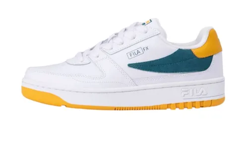 FILA Herren FXVENTUNO L Sneaker, White-Chesapeake Bay, 42 EU - Herren-Sneaker, moderner Basketball-Look mit ikonischem FILA-Flaggenlogo, aus strapazierfähigem, genarbtem Leder für hohen Tragekomfort.