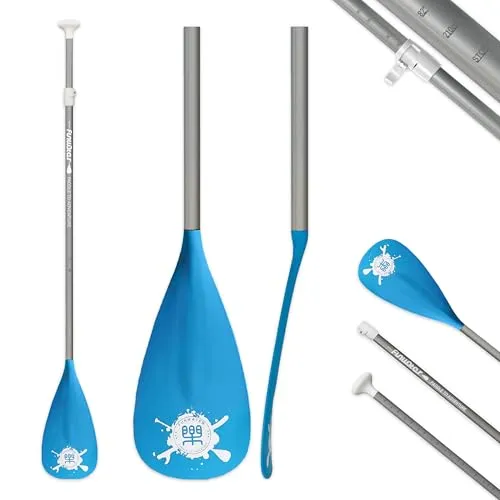 FunWater SUP Paddel Verstellbares Stand Up Paddle 3-teiliges oder 4-teiliges Schwimmendes Tragbares Paddelbrett aus Legierung Langlebig und Verstaubar (Blau, Einzelblattpadde)