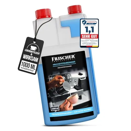 Frischer professional Milchsystemreiniger 1000 ml für Kaffeevollautomaten, Milchaufschäumer, entfernt Milchrückstände, Ablagerungen in Espressomaschinen aller Hersteller