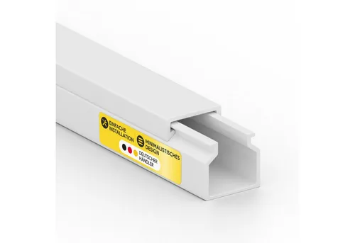 tktrading24 Kabelkanal Kabelleiste aus hochwertigem PVC weiß 2m - diverse Größen