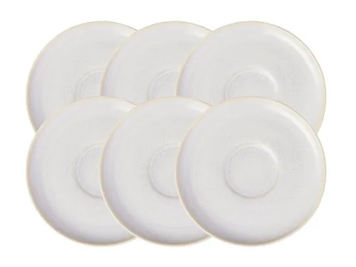 like. by Villeroy & Boch Geschirr-Set Crafted Cotton Kaffeeuntertasse 15cm Set6, Premium Porcelain