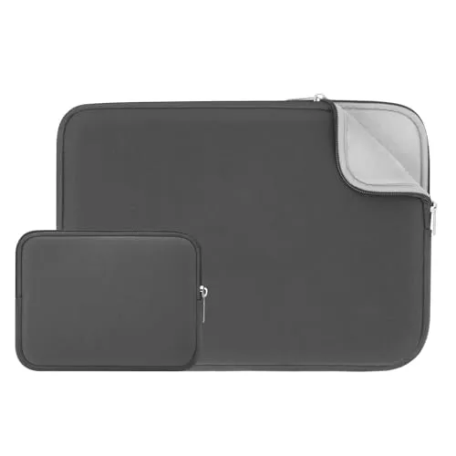 RAINYEAR 15,6 Zoll gepolsterte Laptoptasche Zubehörtasche, Grau | Passend für 15,6-Zoll-Notebooks und Chromebooks – Schutzhülle mit weichem, flauschigem Innenfutter und Tragetasche