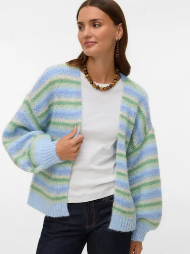 Vero Moda Strickjacke VMMAYBE STRIPE LS OPEN CARDIGAN NOOS Kunstfaser, loose fit