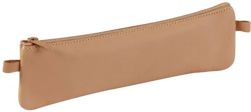 Clairefontaine 8301C Schlampermäppchen - Echtes Leder, 22 x 6cm, robust und praktisch für unterwegs, vegetabil gegerbt in Naturfarbe