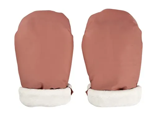 BÉABA, Fäustlinge/Handschuhe/Schutzhandschuhe für Kinderwagen, Regen-/Schneeschutz, Reißverschluss, Ultrawarm, Weich, Fleece gefüttert, Winddicht, Wasserdicht, Atmungsaktiv, Terracotta