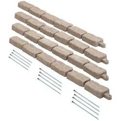 VEVOR 4x Rasenkante Steinoptik Beeteinfassung - Beeteinfassung in Steinoptik, einfach zu installieren und lichtbeständig. Perfekt für eine ansprechende Gartengestaltung!