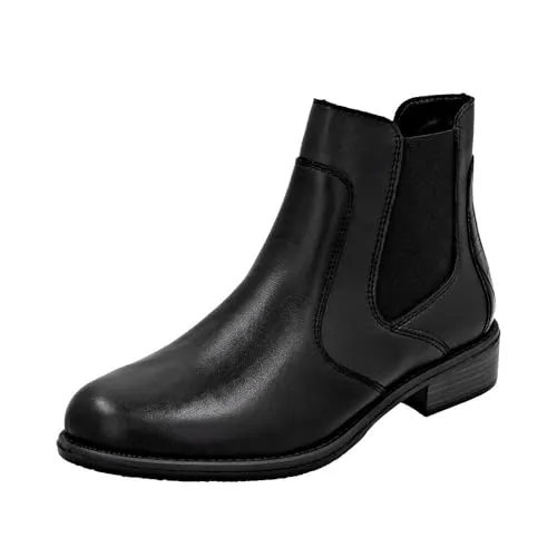 Remonte Damen Stiefelette D0F70 - Komfortabel und stilvoll in Schwarz - Wanderschuhe mit losem Einlage-System und kuscheligem Samtvelour-Futter für optimalen Komfort. Rutschfeste PU-Sohle und eleganter Absatz für sicheren Gang.