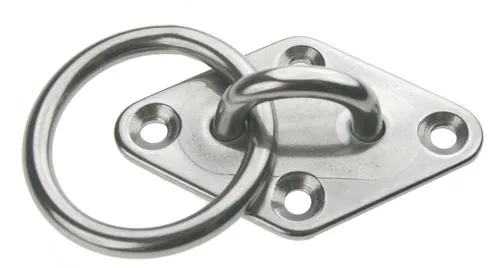 Augplatte Decksbeschlag mit Ring Edelstahl A4 65 x 40 mm ARBO-INOX