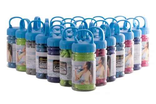 Muxel Massagerolle Ice Tuch, das Cool Down Towel SET für Großabnehmer GRÜN (10-tlg)
