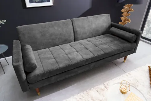 riess-ambiente Schlafsofa COUTURE 200cm grau/braun-gold von Riess-Ambiente