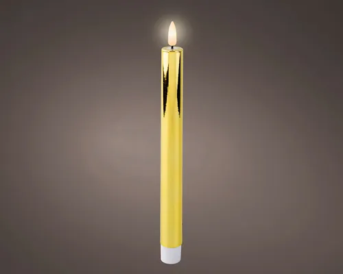 Lumineo Dekofigur LED Spitzkerze gold/warmes weiss 24,5cm Set2